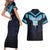 Custom Fiji Kaiviti Rugby Couples Matching Short Sleeve Bodycon Dress and Hawaiian Shirt Fiji Tapa Pattern