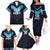 Custom Fiji Kaiviti Rugby Family Matching Off The Shoulder Long Sleeve Dress and Hawaiian Shirt Fiji Tapa Pattern