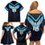 Custom Fiji Kaiviti Rugby Family Matching Off Shoulder Short Dress and Hawaiian Shirt Fiji Tapa Pattern