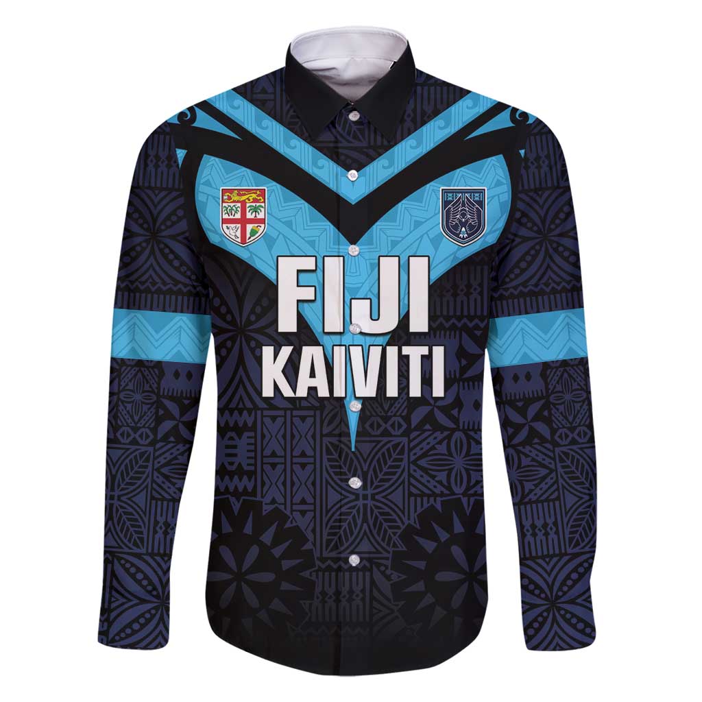 Custom Fiji Kaiviti Rugby Family Matching Summer Maxi Dress and Hawaiian Shirt Fiji Tapa Pattern