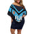 Custom Fiji Kaiviti Rugby Off Shoulder Short Dress Fiji Tapa Pattern