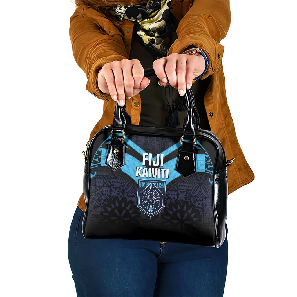 Fiji Kaiviti Rugby Shoulder Handbag Fiji Tapa Pattern