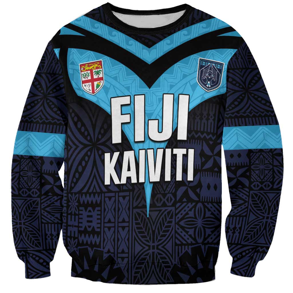 Custom Fiji Kaiviti Rugby Sweatshirt Fiji Tapa Pattern