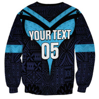 Custom Fiji Kaiviti Rugby Sweatshirt Fiji Tapa Pattern