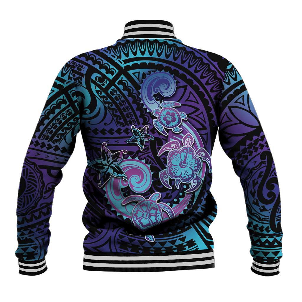 Hawaii Makahiki Turtle Baseball Jacket Spiral Polynesian Tattoo