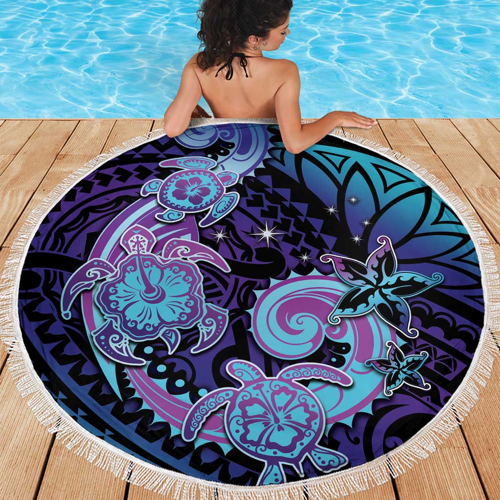 Hawaii Makahiki Turtle Beach Blanket Spiral Polynesian Tattoo LT05 - Polynesian Pride