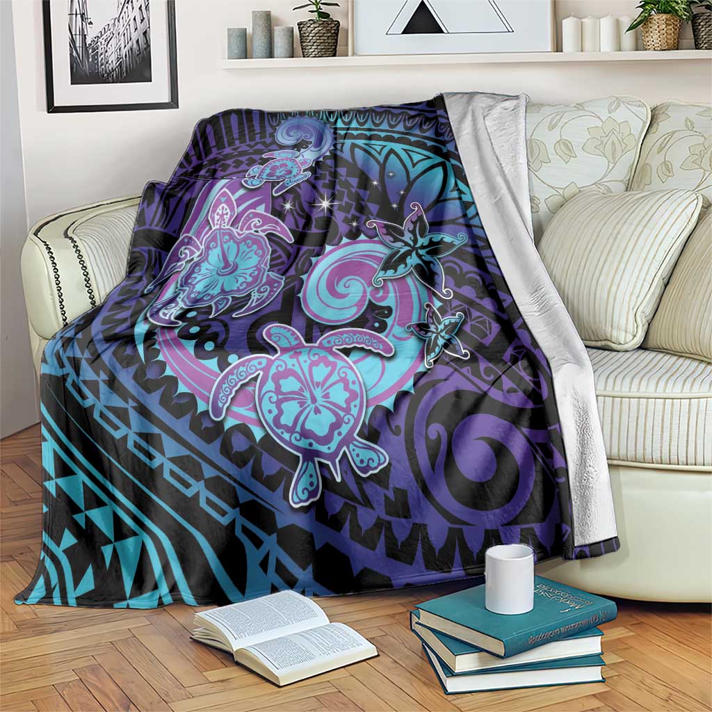 Hawaii Makahiki Turtle Blanket Spiral Polynesian Tattoo LT05 Purple - Polynesian Pride
