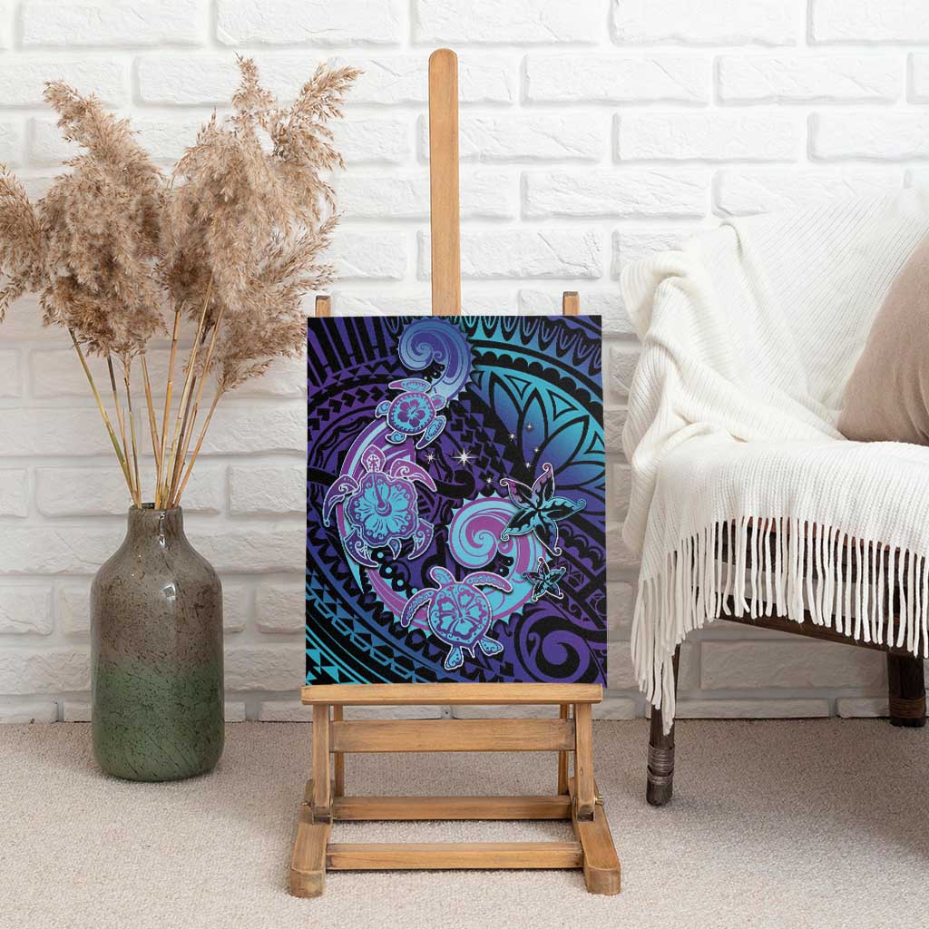Hawaii Makahiki Turtle Canvas Wall Art Spiral Polynesian Tattoo LT05 - Polynesian Pride
