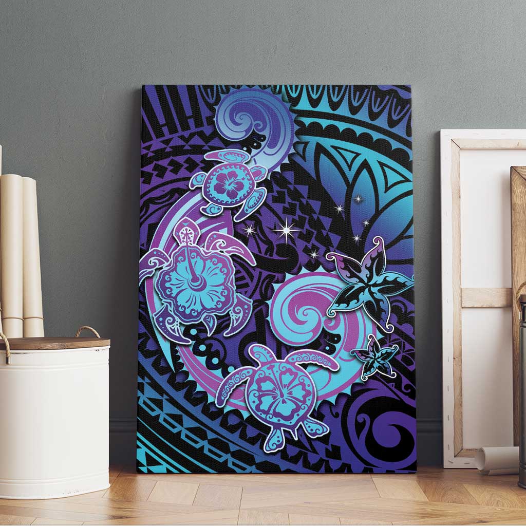 Hawaii Makahiki Turtle Canvas Wall Art Spiral Polynesian Tattoo LT05 - Polynesian Pride