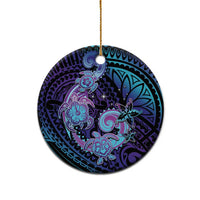 Hawaii Makahiki Turtle Ceramic Ornament Spiral Polynesian Tattoo LT05 - Polynesian Pride
