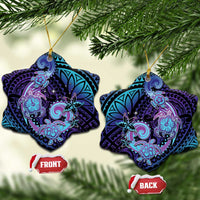 Hawaii Makahiki Turtle Ceramic Ornament Spiral Polynesian Tattoo LT05 Snow Flake Purple - Polynesian Pride