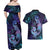 Hawaii Makahiki Turtle Couples Matching Off Shoulder Maxi Dress and Hawaiian Shirt Spiral Polynesian Tattoo