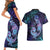 Hawaii Makahiki Turtle Couples Matching Short Sleeve Bodycon Dress and Hawaiian Shirt Spiral Polynesian Tattoo