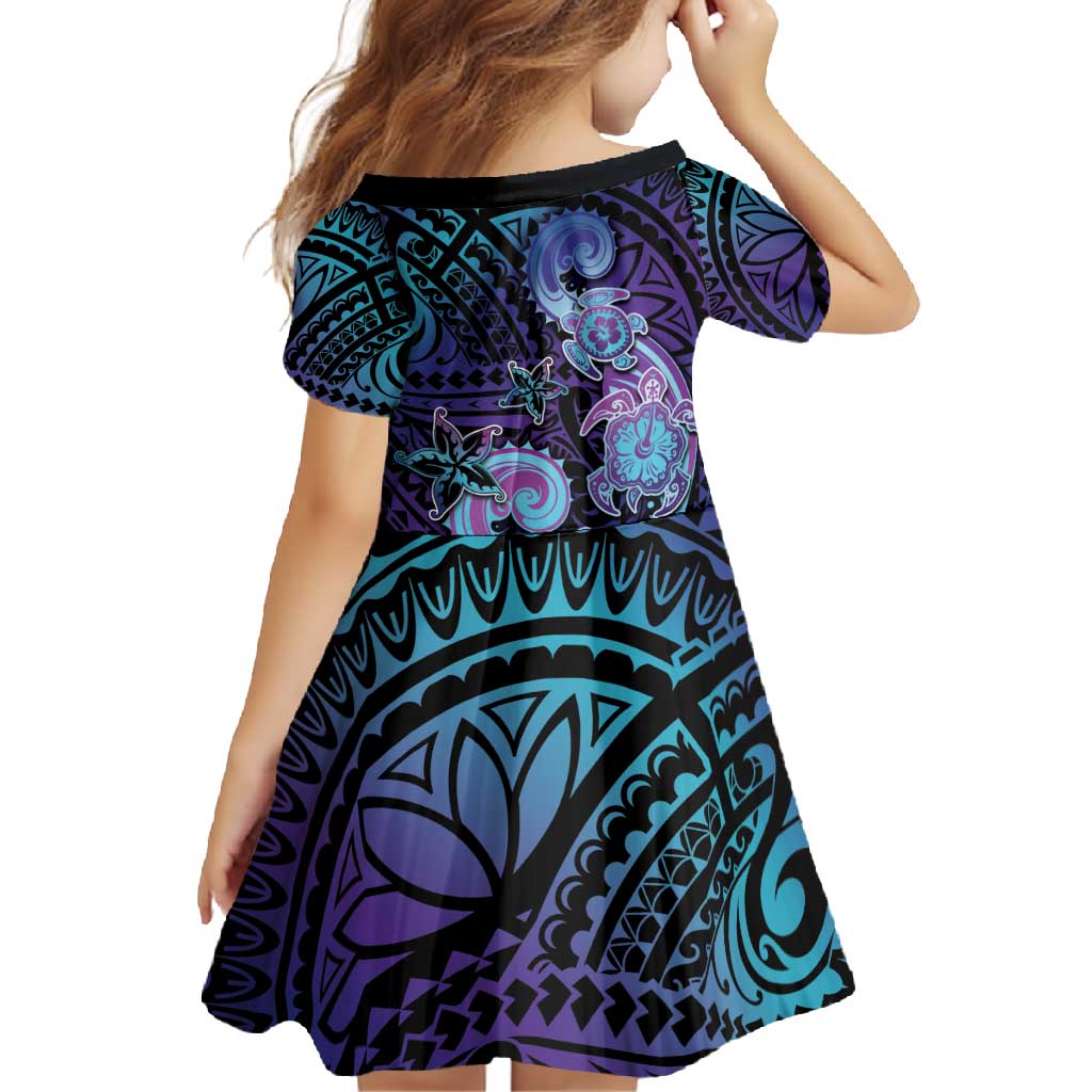 Hawaii Makahiki Turtle Family Matching Mermaid Dress and Hawaiian Shirt Spiral Polynesian Tattoo