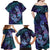 Hawaii Makahiki Turtle Family Matching Off Shoulder Maxi Dress and Hawaiian Shirt Spiral Polynesian Tattoo