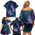 Hawaii Makahiki Turtle Family Matching Off Shoulder Short Dress and Hawaiian Shirt Spiral Polynesian Tattoo