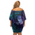 Hawaii Makahiki Turtle Family Matching Off Shoulder Short Dress and Hawaiian Shirt Spiral Polynesian Tattoo