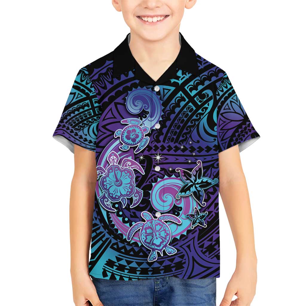 Hawaii Makahiki Turtle Family Matching Tank Maxi Dress and Hawaiian Shirt Spiral Polynesian Tattoo