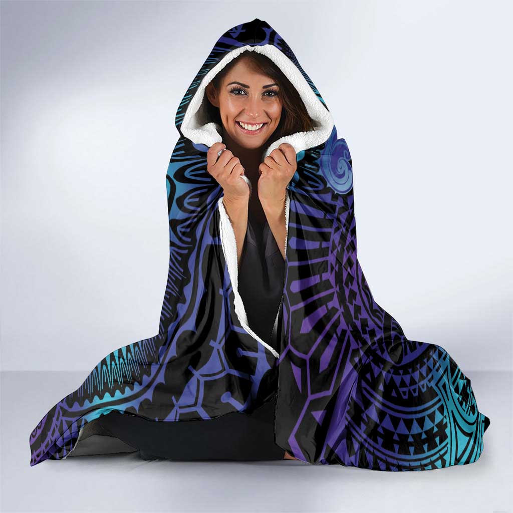 Hawaii Makahiki Turtle Hooded Blanket Spiral Polynesian Tattoo LT05 - Polynesian Pride