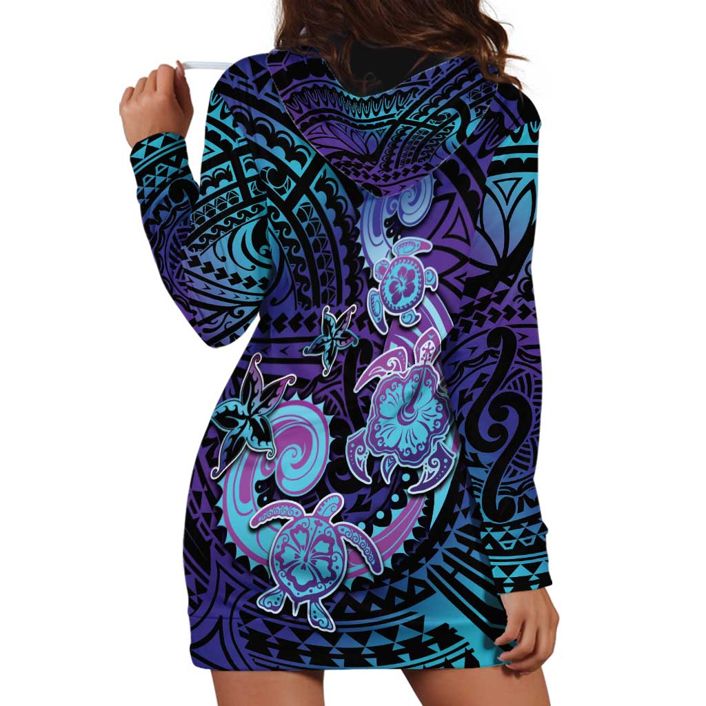 Hawaii Makahiki Turtle Hoodie Dress Spiral Polynesian Tattoo LT05 - Polynesian Pride