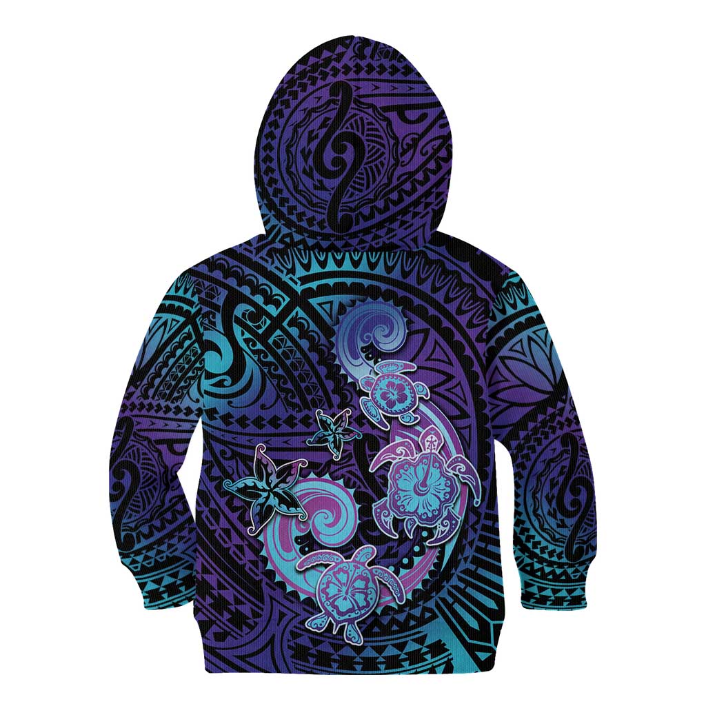 Hawaii Makahiki Turtle Kid Hoodie Spiral Polynesian Tattoo