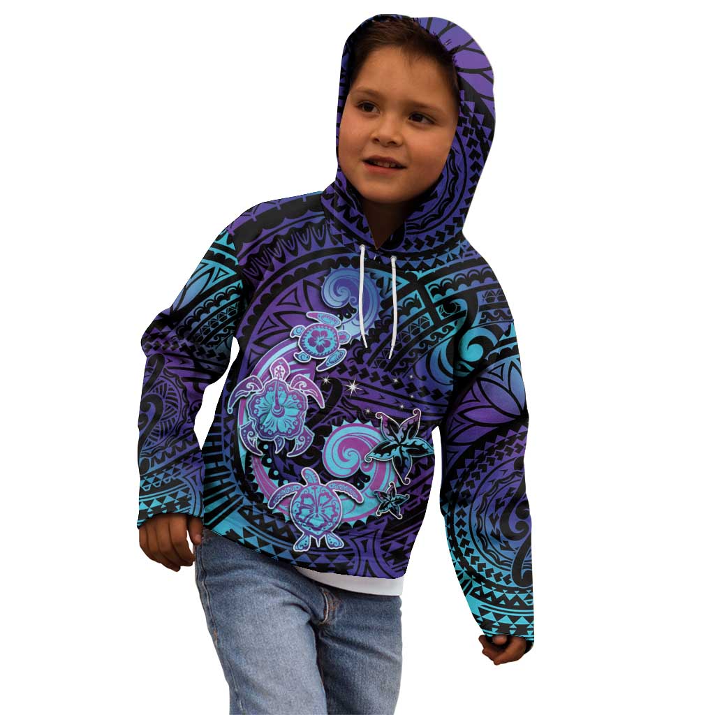 Hawaii Makahiki Turtle Kid Hoodie Spiral Polynesian Tattoo