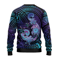 Hawaii Makahiki Turtle Ugly Christmas Sweater Spiral Polynesian Tattoo