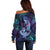 Hawaii Makahiki Turtle Off Shoulder Sweater Spiral Polynesian Tattoo