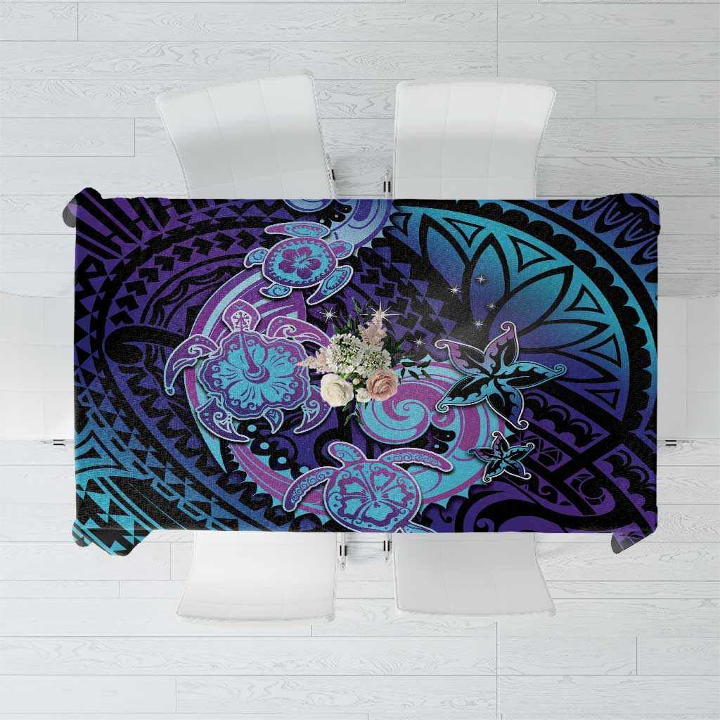 Hawaii Makahiki Turtle Tablecloth Spiral Polynesian Tattoo LT05 Purple - Polynesian Pride