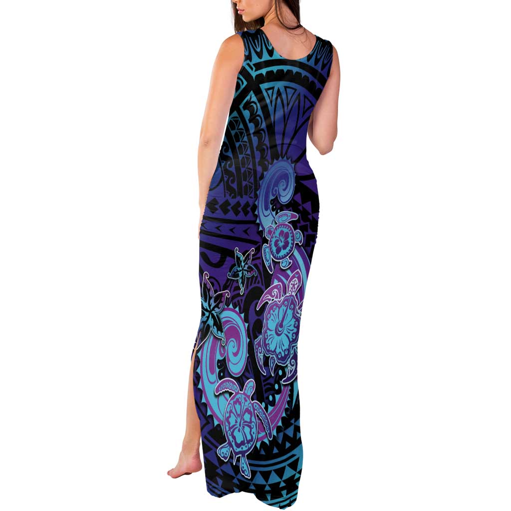 Hawaii Makahiki Turtle Tank Maxi Dress Spiral Polynesian Tattoo LT05 - Polynesian Pride