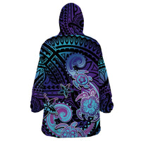 Hawaii Makahiki Turtle Wearable Blanket Hoodie Spiral Polynesian Tattoo LT05 - Polynesian Pride