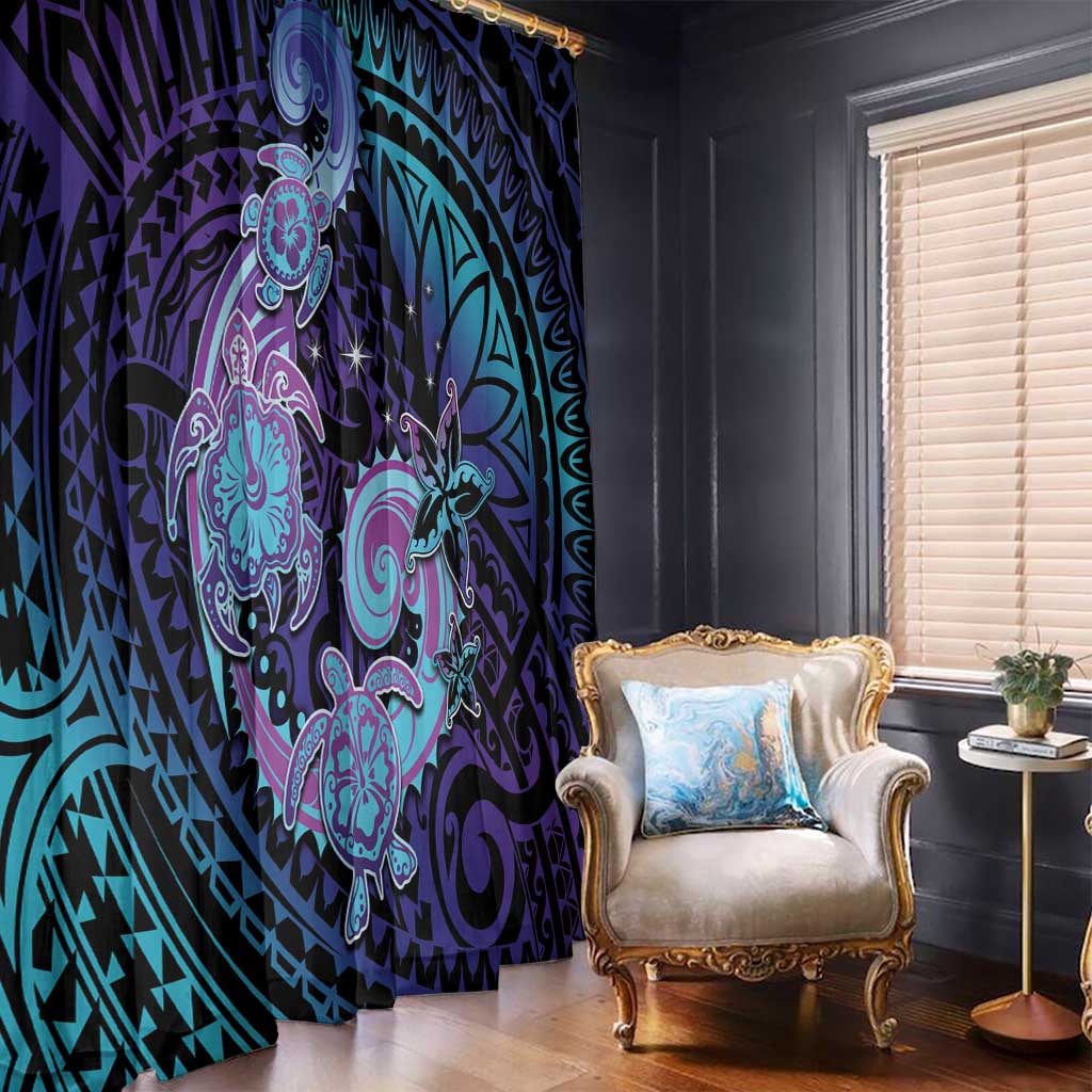 Hawaii Makahiki Turtle Window Curtain Spiral Polynesian Tattoo LT05 - Polynesian Pride