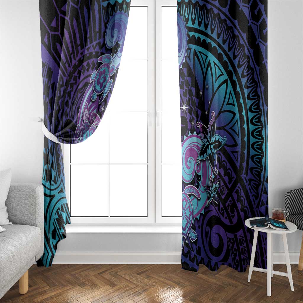 Hawaii Makahiki Turtle Window Curtain Spiral Polynesian Tattoo LT05 - Polynesian Pride