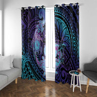 Hawaii Makahiki Turtle Window Curtain Spiral Polynesian Tattoo LT05 With Grommets Purple - Polynesian Pride