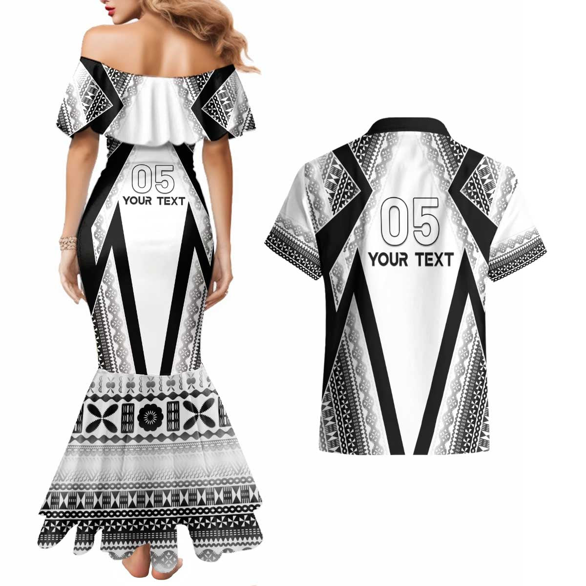 Custom Bula Fiji Football Couples Matching Mermaid Dress and Hawaiian Shirt Go Champions - Polynesian Pride