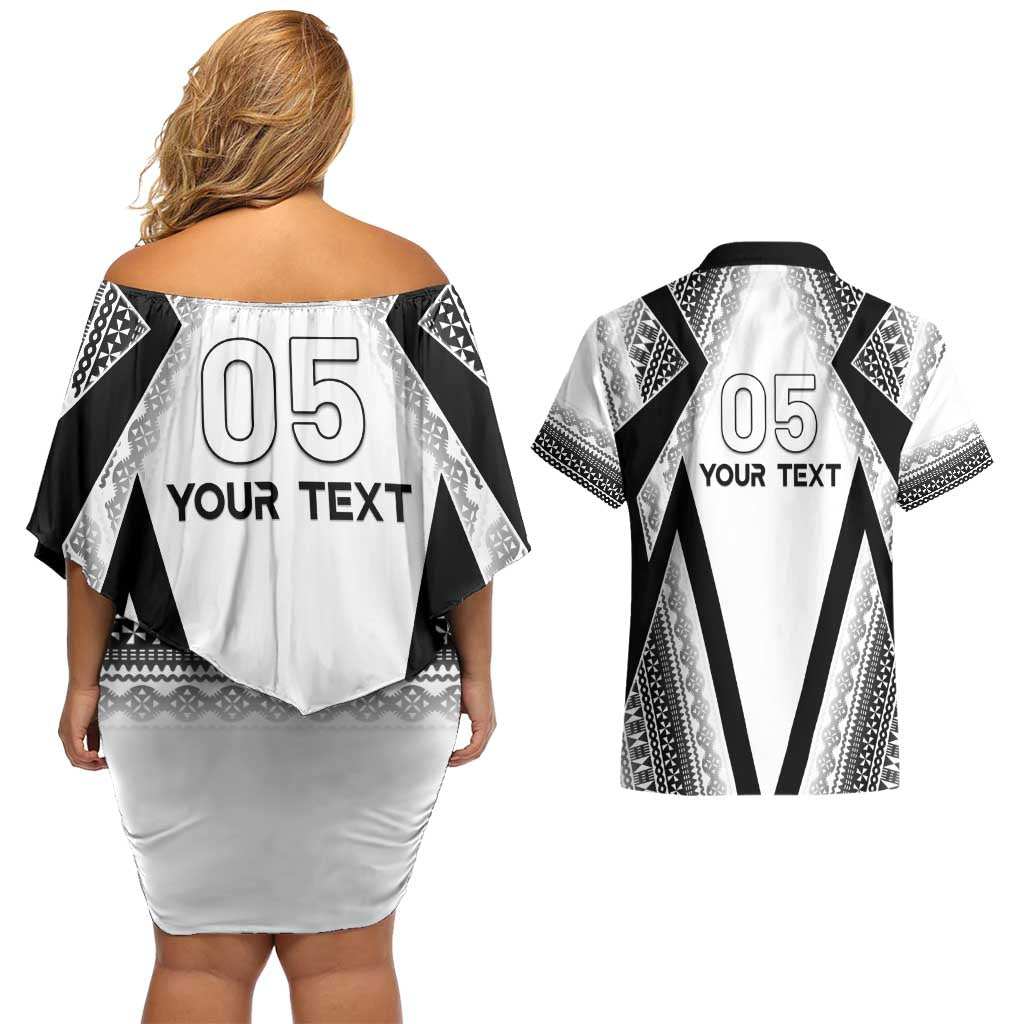 Custom Bula Fiji Football Couples Matching Off Shoulder Short Dress and Hawaiian Shirt Go Champions - Polynesian Pride