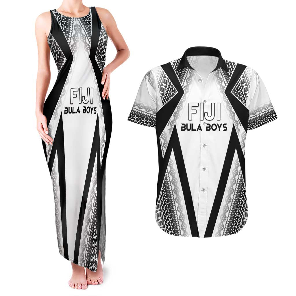 Custom Bula Fiji Football Couples Matching Tank Maxi Dress and Hawaiian Shirt Go Champions - Polynesian Pride