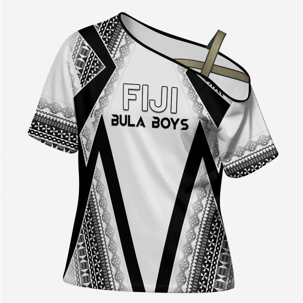 Custom Bula Fiji Football Cross Shoulder Shirt Go Champions - Polynesian Pride