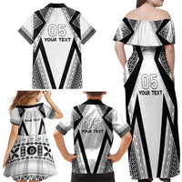 Custom Bula Fiji Football Family Matching Off Shoulder Maxi Dress and Hawaiian Shirt Go Champions - Polynesian Pride