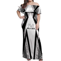 Custom Bula Fiji Football Off Shoulder Maxi Dress Go Champions - Polynesian Pride