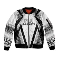 Custom Bula Fiji Football Sleeve Zip Bomber Jacket Go Champions - Polynesian Pride