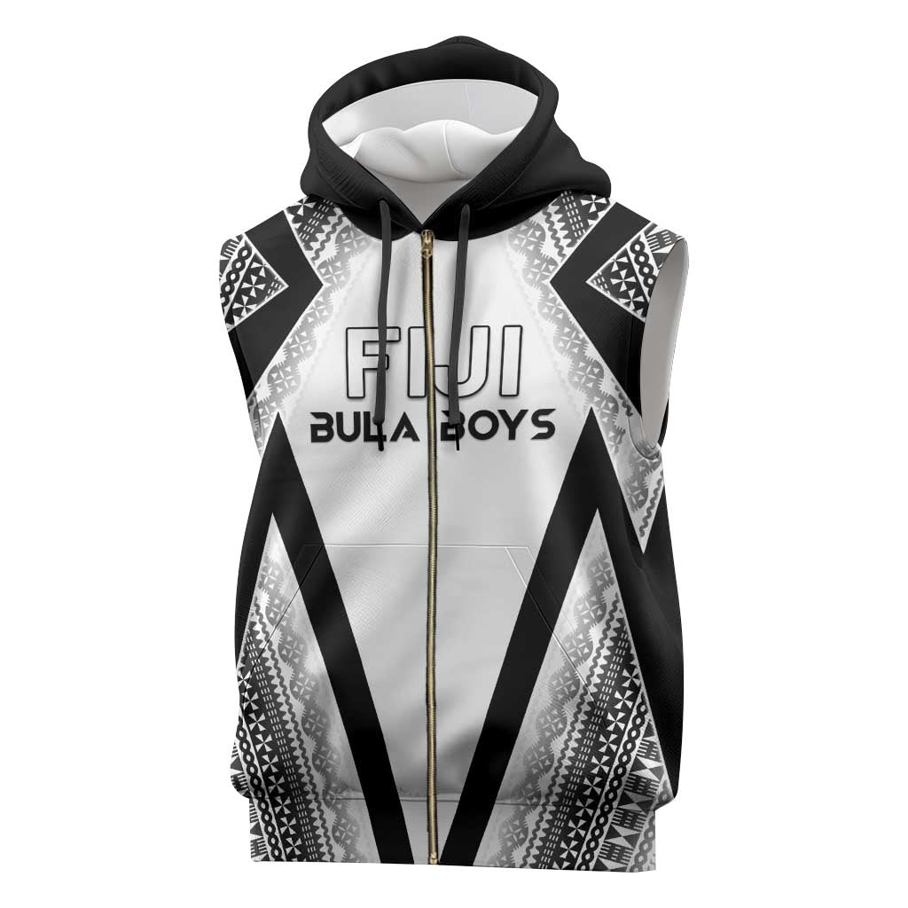 Custom Bula Fiji Football Sleeveless Zip Hoodie Go Champions - Polynesian Pride