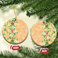 Aloha Hawaii Chilly Christmas Ceramic Ornament Tropical Vibes LT05 Circle Beige - Polynesian Pride