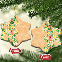 Aloha Hawaii Chilly Christmas Ceramic Ornament Tropical Vibes LT05 Snow Flake Beige - Polynesian Pride