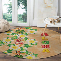 Aloha Hawaii Chilly Christmas Round Carpet Tropical Vibes LT05 - Polynesian Pride