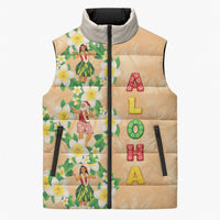 Aloha Hawaii Chilly Christmas Sleeveless Puffer Jacket Tropical Vibes LT05 Unisex Beige - Polynesian Pride