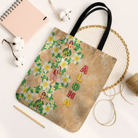 Aloha Hawaii Chilly Christmas Tote Bag Tropical Vibes LT05 Black Strap One Size Beige - Polynesian Pride