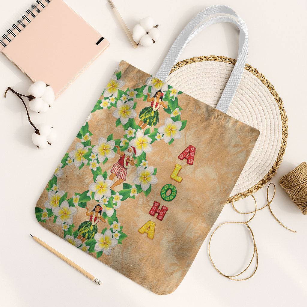 Aloha Hawaii Chilly Christmas Tote Bag Tropical Vibes LT05 White Strap One Size Beige - Polynesian Pride