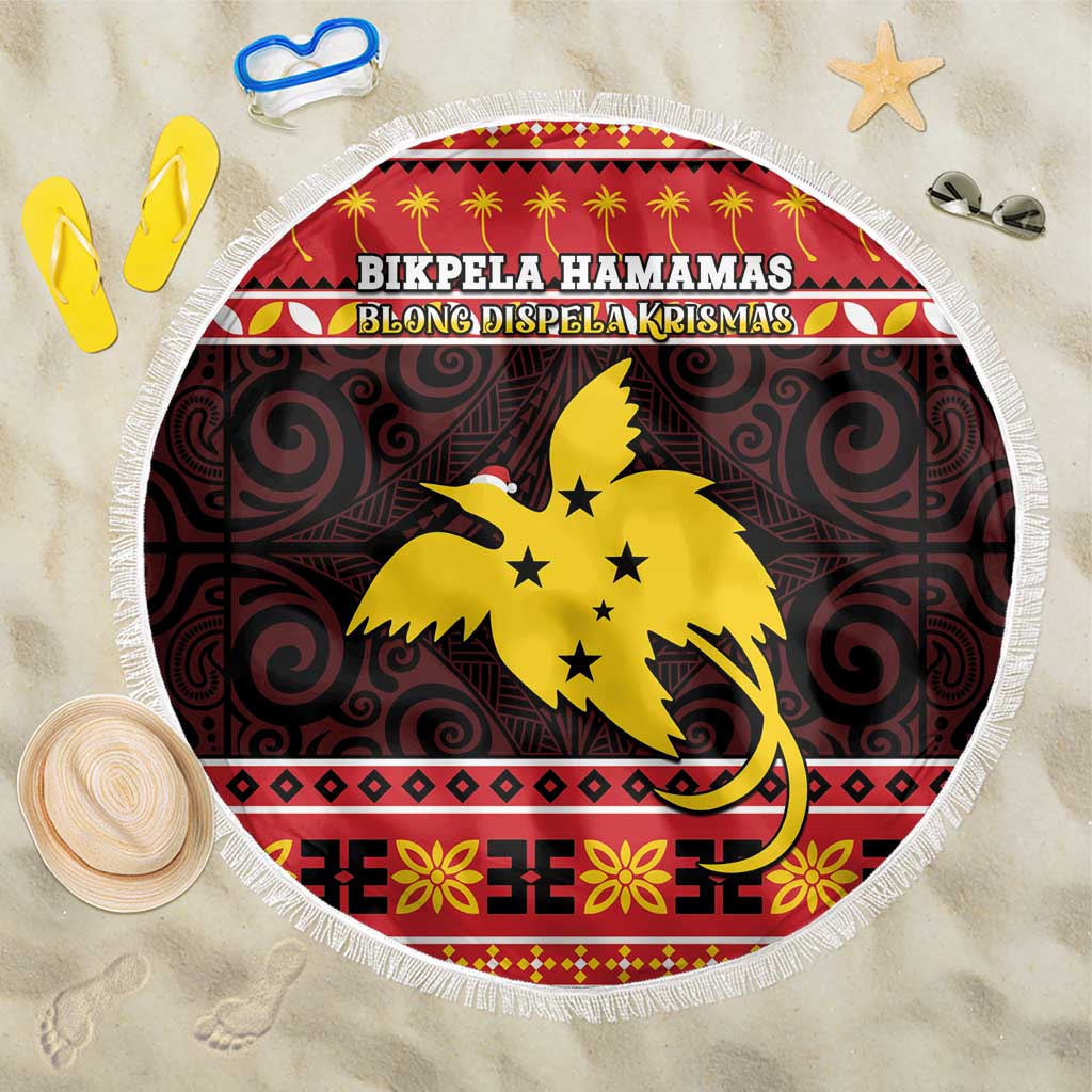 Papua New Guinea Christmas Beach Blanket Santa Raggiana LT05 One Size 150cm Red - Polynesian Pride