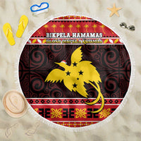 Papua New Guinea Christmas Beach Blanket Santa Raggiana LT05 One Size 150cm Red - Polynesian Pride